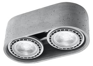 Lampada da soffitto BASIC 2 in Cemento 2 basi AR111 - Grigia