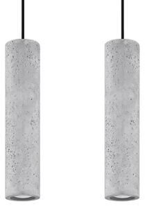 Lampadario a Sospensione LUVO 2 in Cemento 2xGU10 - Grigio