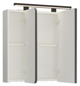 Kamalu specchio bagno contenitore 85 cm con faretto led | lac-ares-85