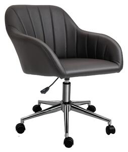 Sedia Poltrona Operativa da Ufficio 60x59x79-89 cm in Similpelle Marrone