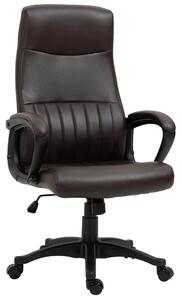 Sedia Poltrona Direzionale da Ufficio 61,5x66x113-123 cm in Similpelle Marrone