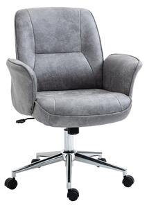 Sedia Poltrona Operativa da Ufficio 67x69x92-102 cm in Microfibra Grigio Chiaro