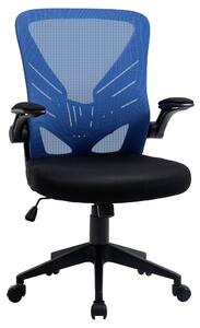 Sedia Operativa da Ufficio 62x59x99-107 cm in Tessuto Nero e Blu