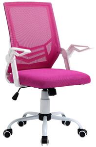 Sedia Operativa da Ufficio 62,5x55x94-104 cm in Tessuto Rosa