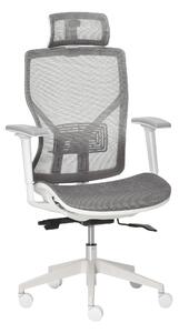 Sedia Poltrona Direzionale da Ufficio 67x65x120-128 cm in Tessuto a Rete Grigio