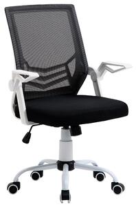 Sedia Operativa da Ufficio 62,5x55x94-104 cm in Tessuto Nero