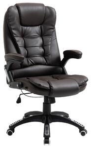 Sedia Poltrona Presidenziale da Ufficio 67x72x110-120 cm in Similpelle Marrone