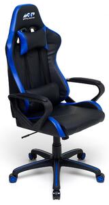 Sedia da Gaming Ergonomica 63x63x126 cm in Similpelle Nero e Blu