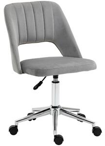 Sedia Operativa da Ufficio 49x54x79-91 cm in Tessuto Vellutato Grigio