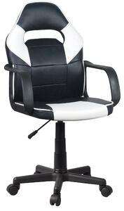 Sedia Operativa da Ufficio 59x55x106 cm in PVC Nera e Bianca