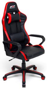 Sedia da Gaming Ergonomica 63x63x126 cm in Similpelle Nero e Rossa