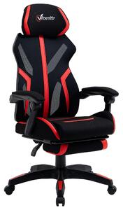 Sedia da Gaming Ergonomica 65x65x119-129 cm in Similpelle Nera