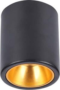V-TAC VT-978 Portafaretto LED da soffitto montaggio a plafone rotondo GU10 colore nero e riflettore oro sku 6691