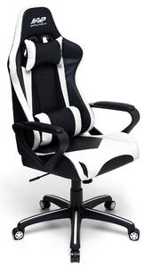 Sedia da Gaming Ergonomica 63x63x126 cm in Similpelle Nero e Bianco