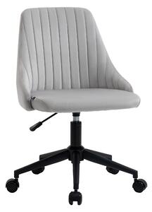 Sedia Operativa da Ufficio 50x58x77-85 cm in Tessuto Effetto Velluto Grigia