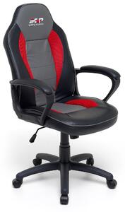 Sedia da Gaming Ergonomica 62x57x112 cm in Similpelle Nero e Rossa