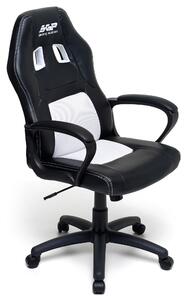 Sedia da Gaming Ergonomica 62x60x113 cm in Similpelle Nero e Bianca