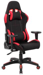 Sedia da Gaming Ergonomica 72x57x134 cm in Tessuto Nera e Rossa