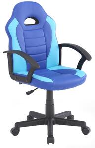 Sedia da Gaming Ergonomica per Bambini 55x56x99,5 cm in Similpelle Blu e Azzurra