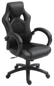 Sedia da Gaming 51x61x108-118 cm in Similpelle Nero