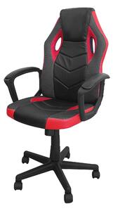 Sedia da Gaming 54x62x104/112 cm in Similpelle Nera e Rossa