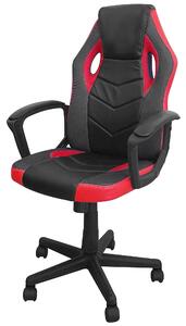 Sedia da Gaming 54x62x104/112 cm in Similpelle Nera e Rossa