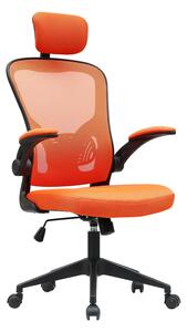 Sedia Poltrona Direzionale da Ufficio 63x62x117 cm in Tessuto a Rete Arancione