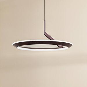 Lucande Lampada LED a sospensione Eldra, marrone caffè, Ø 55 cm, CCT Eldra Lucande, dimmerabile, Marrone / Ruggine, Soggiorno / Sala da pranzo, Metallo, Moderno
