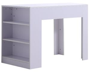 Scrivania da Ufficio con 3 Ripiani in Legno Bianco 100x60x75 cm