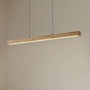 Lampada a sospensione Emara Lucande, dimmerabile, Legno chiaro, Soggiorno / Sala da pranzo, Legno, Design, Lampada a sospensione
