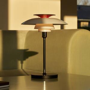 Louis Poulsen Lampada da tavolo a batteria LED PH 80, bianco/rosso/cromo IP44 dimmerabile, Alluminio / Grigio / Zincato, Soggiorno / Sala da pranzo, Alluminio, Scandinavo