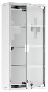 Armadietto per Medicinali Quattro Ripiani in Acciaio Inox 30x12x60 cm