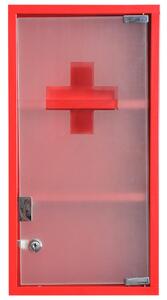 Armadietto per Medicinali Rosso 25x12x48 cm