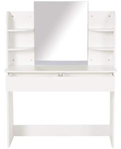 Consolle Trucco con Specchio 108x40x142 cm in Legno Bianca