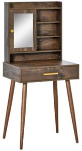 Consolle Trucco con Specchio 60x45x134 cm in Legno con Specchio Noce