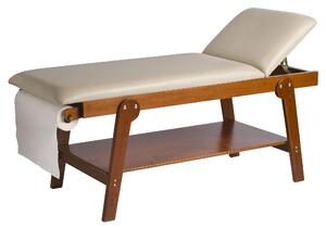 Lettino da Massaggio Visita Fisioterapia Fisso 2 Sezioni 190x70x75 cm 250Kg Beige