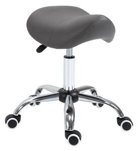 Sgabello a Sella per Estetisti Parrucchieri 52x53x49-61 cm in Similpelle Grigio