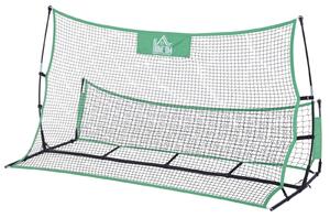 Rete da Calcio con Rimbalzatore per Allenamento in Acciaio 214x100x118 cm