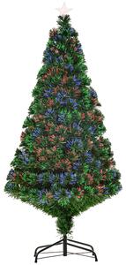 Albero di Natale Artificiale 150 cm Foltissimo in Fibra Ottica con Supporto