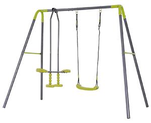 Parco Giochi Altalena e Dondolo per Bambini da Giardino in Metallo