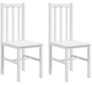 HOMCOM Set di 2 Sedie da Pranzo con Schienale Alto a Doghe e Struttura in Legno di Pino 38,5x47,5x99 cm Bianco | Aosom Italy