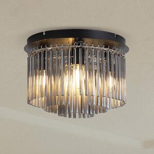 Searchlight Plafoniera soffitto Swizzle, dimmerabile, Alluminio / Grigio / Zincato, Soggiorno / Sala da pranzo, Vetro, Plafoniera
