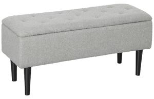 HOMCOM Panca Contenitore Pieghevole Capacità 47 L 95x38x45 cm Rivestito in Peluche Piede del Letto per Soggiorno Camera da Letto Grigio | Aosom Italy