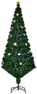 Albero di Natale Artificiale 180 cm 27 LED a Forma di Stella Abete