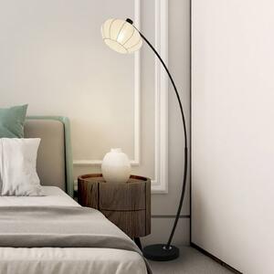Searchlight Piantana Radiant, bianco e nero, altezza 156 cm, metallo/tessuto Radiant, Nero, Soggiorno / Sala da pranzo, Metallo, Lampada da terra
