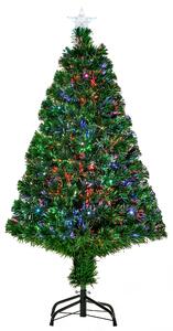 Albero di Natale Artificiale 120 cm 130 Rami in Fibra Ottica e PVC e 16 luci LED