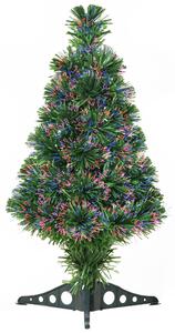 Albero di Natale Artificiale 60 cm 55 Rami con Fibra Ottica Verde
