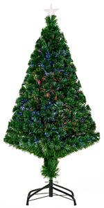 Albero di Natale Artificiale 120 cm Foltissimo in Fibra Ottica con Supporto in PVC
