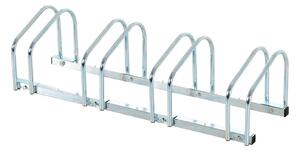 Rastrelliera Portabici 4 Posti in Acciaio 95x33x27 cm Argento
