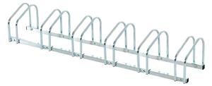 Rastrelliera Portabici 6 Posti in Acciaio 160x33x27 cm Argento